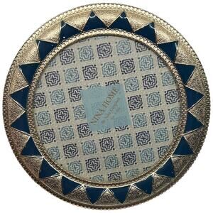 Nina Campbell 4x4 Navy Gold Photo Frame Geometric Pattern